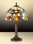 Настольная лампа E27 60W коричн/tiffany/попугаи